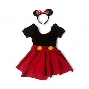 Minnie Mouse Dress costume With Bloomers size 3T 4T Red Black Yellow